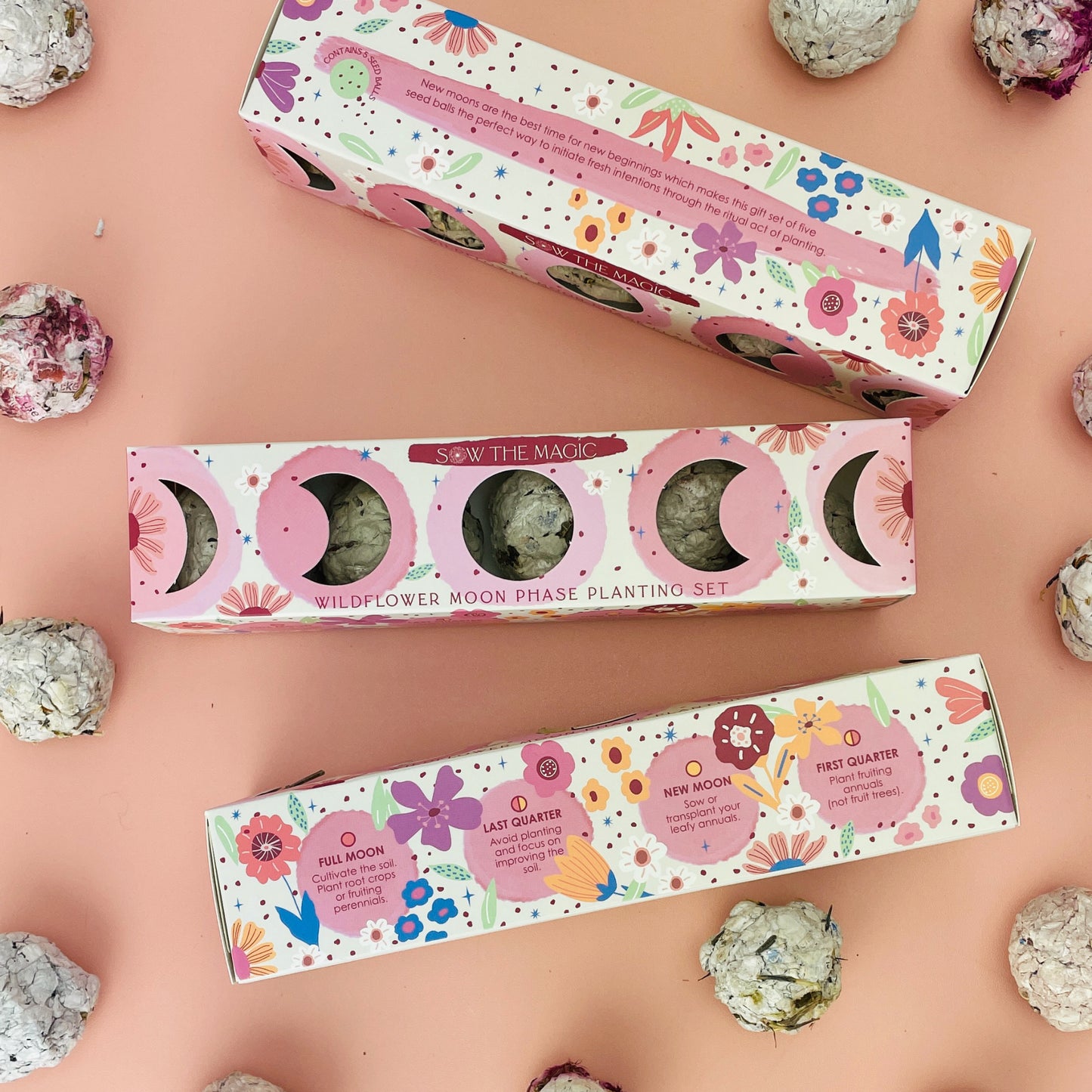 Moon Phase Wild Flower Seed Ball Gift Box