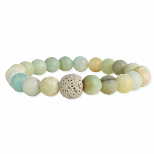 Amazonite Bead Essential Oil Diffuser Bracelet