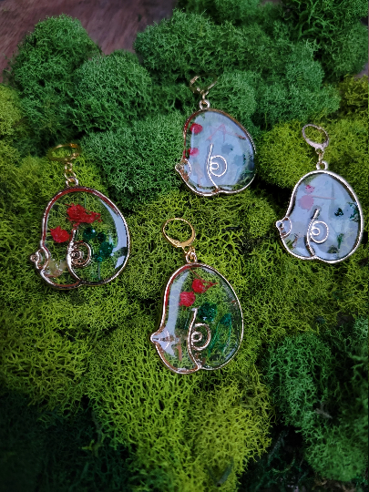 Pressed Flower Breast Earrings