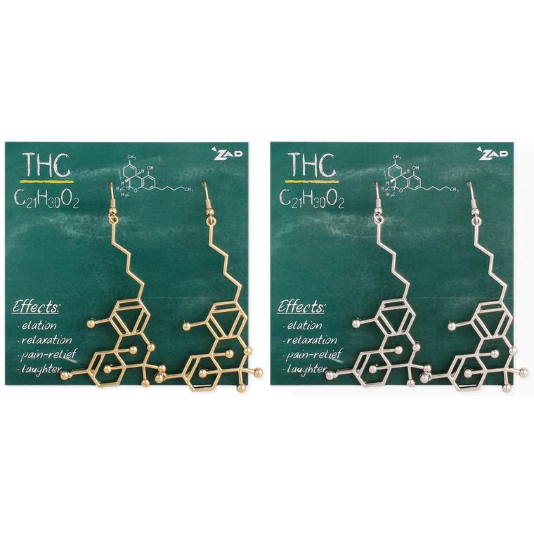THC Molecule Earrings