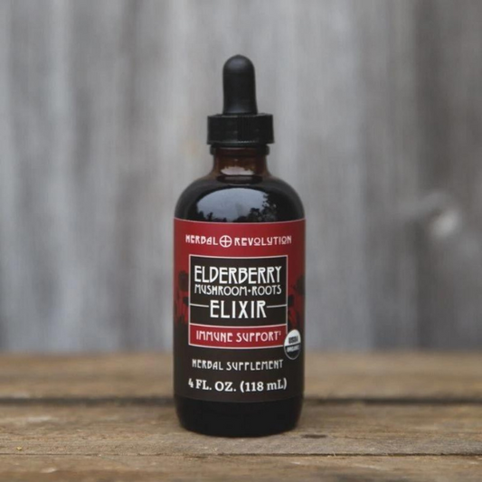 Elderberry Mushroom + Roots Elixir- 4 oz.