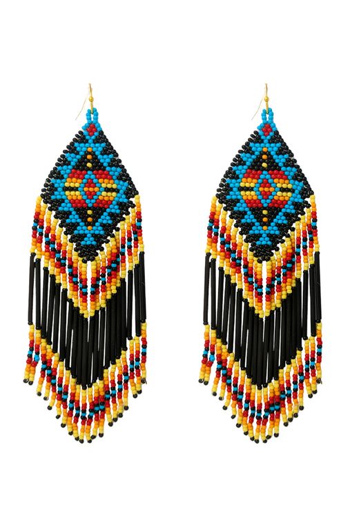 Fringe Beaded Earrings